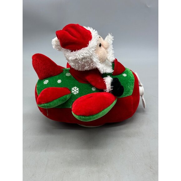 Santa On Airplane Plush Toy Decoration with Musical Feature Used READ - Picture 3 of 8